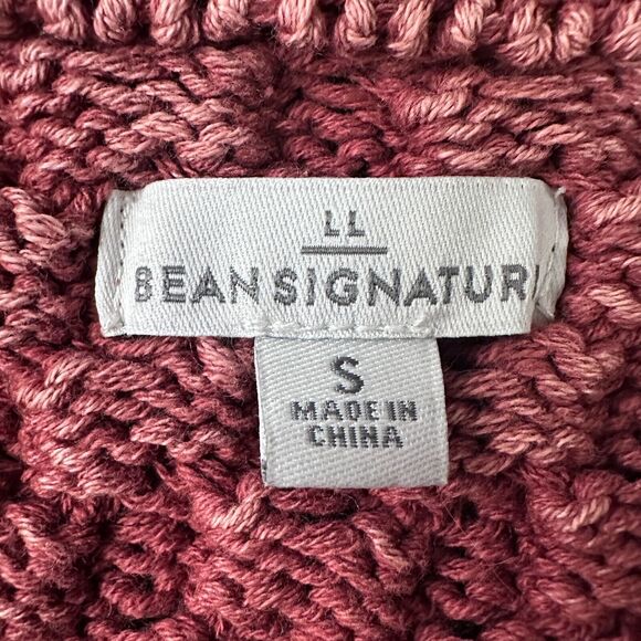 LL Bean Signature Fisherman Tunic Side Zip Sweater Women’s Small Burnt Rose Pink - Picture 7 of 11